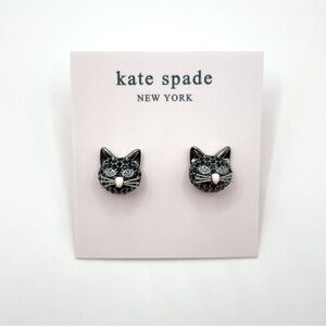 KS137-Kate Spade black cat earrings